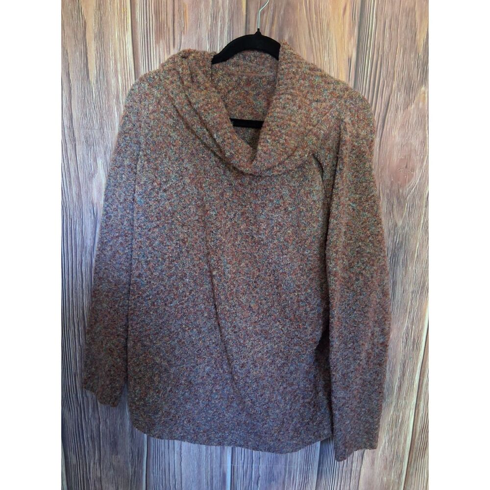 Natural reflections size XL clowl neck marled knit sweater pullover cabincore